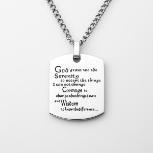 Stainkless Steel Mens Womens Jewelry Military Tag met woorden Inspiraional Neaklace Dog tags Pendant
